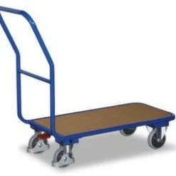 Fetra Schiebebügelwagen, Tragl. 400kg, Ladefl. LxB 900x600mm, Holzplatte/Kunststoff, 1 Stirnwand (offen), Klappbar, Blau -Vago-tools-Geschäft e5364481 3213 4c34 98dc 3d2105732982
