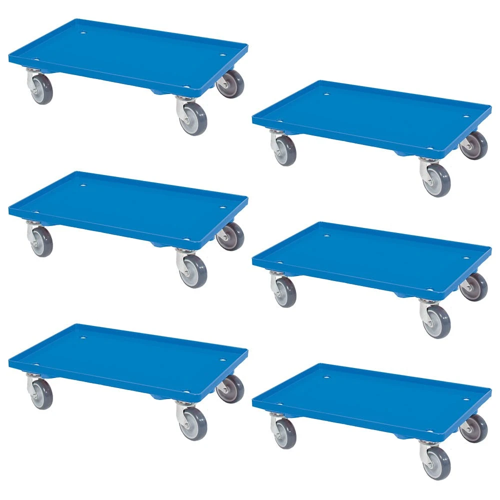 Null 6 Transportroller F. Behälter, Blau, 4 Lenkrollen, 2 M. Bremse, Graue Gummiräder, Trg 250 Kg 4 Null 6 Transportroller F. Behälter, Blau, 4 Lenkrollen, 2 M. Bremse, Graue Gummiräder, Trg 250 Kg – Bild 2