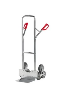 Variofit Treppenkarre, 3-Stern, Tragl. 200kg, Schaufel BxT 320x250mm, RAL5010, Vollgummi-Bereifung 4 Variofit Treppenkarre, 3-Stern, Tragl. 200kg, Schaufel BxT 320x250mm, RAL5010, Vollgummi-Bereifung – Bild 2