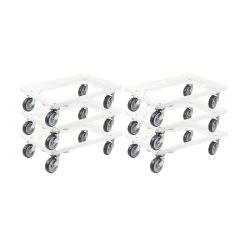 PROREGAL Transportroller Für Euroboxen 60x40cm Mit Gummiräder Weiß | Offenes Deck | 4 Lenkrollen | Traglast 300kg -Vago-tools-Geschäft ed23826e 89d0 4c82 892a 88e5e900cdc8