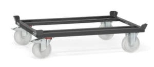 Fetra Palettenroller, Tragl. 1200kg, Ladefl. LxB 1210x810mm, Lade H 282mm, Winkelrahmen, 4 Fangecken, RAL7016, 2 Lenk-/2 Bockrollen 3 Fetra Palettenroller, Tragl. 1200kg, Ladefl. LxB 1210x810mm, Lade H 282mm, Winkelrahmen, 4 Fangecken, RAL7016, 2 Lenk-/2 Bockrollen