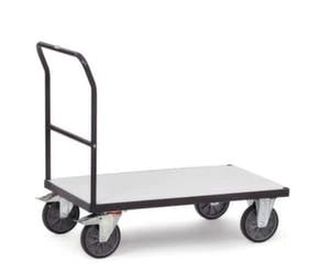 Fetra Plattformwagen, Tragl. 500kg, Ladefl. LxB 850x500mm, Holzplatte, Dunkelgrau, 2 Lenk-/2 Bockrollen, TPE-Bereifung 3 Fetra Plattformwagen, Tragl. 500kg, Ladefl. LxB 850x500mm, Holzplatte, Dunkelgrau, 2 Lenk-/2 Bockrollen, TPE-Bereifung