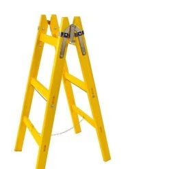 PROREGAL Wood Double Giraffe Holz-Sprossen-Stehleiter | 2x5 Sprossen | 165cm Hoch | Leiter, Trittleiter, Bockleiter, Sprossen-Doppellleiter