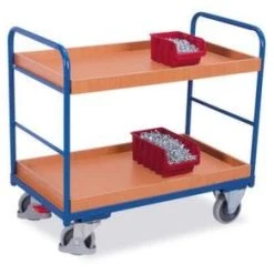 Variofit Etagenwagen, Tragl. 250kg, 5 Etage(n), Ladefl. LxB 1000x600mm, Holzkästen, RAL5010 -Vago-tools-Geschäft f769aba9 2908 48eb 9c8f a0842ad8a53b