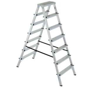 Null Alu-Doppelleiter, Beidseitig, 2x6 Stufe(n), Podest H 1, 3m, Alu 4 Null Alu-Doppelleiter, Beidseitig, 2x6 Stufe(n), Podest H 1, 3m, Alu – Bild 2