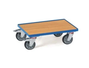 Fetra Transportroller, Tragl. 250kg, Ladefl. LxB 610x410mm, Holzplatte M. Kante, RAL5007, 4 Lenkrollen 5 Fetra Transportroller, Tragl. 250kg, Ladefl. LxB 610x410mm, Holzplatte M. Kante, RAL5007, 4 Lenkrollen – Bild 3