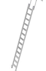 Null Roll-Regalleiter, Holm L 3, 45m, F. H Bis 3, 54m, 13 Stufen, Alu