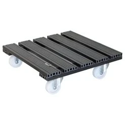 Null WAGNER Pflanzenroller WPC 38,5 X 38,5 X 11 Cm, Für Außen & Innen, Anthrazit, Wetterfest, Tragkraft 120 Kg - 20054001