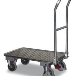 Alternative view of Fetra Schiebebügelwagen, Tragl. 200kg, Ladefl. LxB 720x450mm, Alu-Platte, 1 Stirnwand (offen), Klappbar, 2 Lenk-/2 Bockrollen