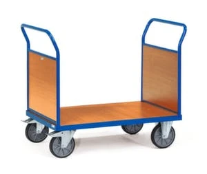 Fetra Doppelstirnwandwagen, Tragl. 500kg, Ladefl. LxB 1000x700mm, Holzplatte, 2 Wände, RAL5007, 2 Lenk-/2 Bockrollen, TPE-Bereifung 5 Fetra Doppelstirnwandwagen, Tragl. 500kg, Ladefl. LxB 1000x700mm, Holzplatte, 2 Wände, RAL5007, 2 Lenk-/2 Bockrollen, TPE-Bereifung – Bild 3